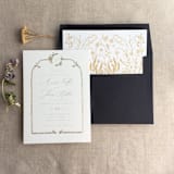 "Faux gold English botanical garden liner for A7 square flap envelope | pack of 10" - Envelope Liners in gold by Ivory Invitations