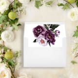 "Deep Purple Floral Liner | Set of 25 Envelope Liners" - Envelope Liners in purple by Nikki Turner