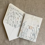 "Soft floral garden printed vellum envelope liner for A7 euro flap envelope | pack of 10" - Envelope Liners in multicolorassorted-colors by Ivory Invitations