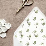 "Palm Tree Envelope Liner | Set of 10 | For 5x7” Invitations" - Envelope Liners in green by Cotton and Bow