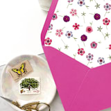 "A7 Envelope Liners Pink and Purple Flowers (set of 10)" - Envelope Liners in pink by Design by Laney