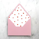"A7 Envelope Liners Red Cute Hearts (set of 10)" - Envelope Liners in red by Design by Laney