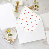 "A7 Envelope Liners Red Cute Hearts (set of 10)" - Envelope Liners in red by Design by Laney