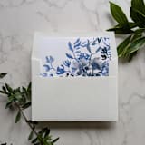 "Leafy Watercolor Square Envelope Liner | Set of 10" - Envelope Liners in white by Campofiore Paper Studio