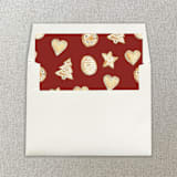 "Red Sugar Cookies Square Envelope Liner | Set of 10" - Envelope Liners in red by Cotton and Bow
