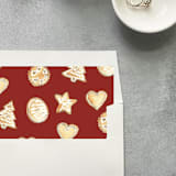 "Red Sugar Cookies Square Envelope Liner | Set of 10" - Envelope Liners in red by Cotton and Bow