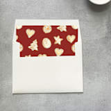 "Red Sugar Cookies Square Envelope Liner | Set of 10" - Envelope Liners in red by Cotton and Bow