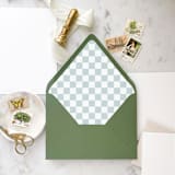 "A7 Envelope Liners Dusty Blue Checkerboard (set of 10)" - Envelope Liners in blue by Design by Laney