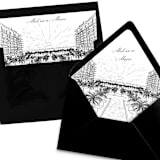 "Cancun Mexico Skyline Envelope Liner with custom text/saying | Set of 10 | For 5x7 Minted Square Flap Envelope" - Envelope Liners in white by Kimee Meyer