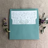 "Sage English botanical garden floral envelope liner for A7 square flap envelope | pack of 10" - Envelope Liners in green by Ivory Invitations