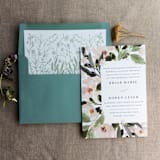 "Sage English botanical garden floral envelope liner for A7 square flap envelope | pack of 10" - Envelope Liners in green by Ivory Invitations