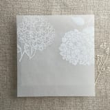 "White ink print hydrangea floral printed liner for A7 square flap envelope | pack of 10" - Envelope Liners in white by Ivory Invitations