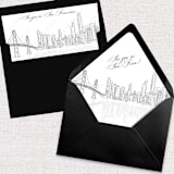 "San Francisco Skyline Envelope Liner with custom text/saying | Set of 10 | For 5x7 Minted Square Flap Envelope" - Envelope Liners in white by Kimee Meyer