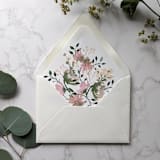 "Delicate Floral Watercolor Envelope Liner | Set of 10" - Envelope Liners in beige by Campofiore Paper Studio