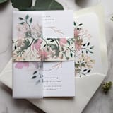 "Delicate Floral Watercolor Envelope Liner | Set of 10" - Envelope Liners in beige by Campofiore Paper Studio