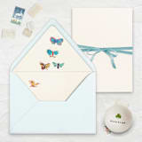 "A7 Envelope Liners // Five Butterflies (Set of 25)" - Envelope Liners in multicolorassorted-colors by Clover and Lamb
