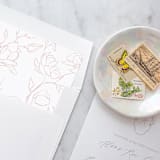 "A7 Envelope Liners Pink Flower Sketch Square Flap (set of 10)" - Envelope Liners in pink by Design by Laney
