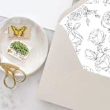 "A7 Envelope Liners Black Rose Line Art (set of 10)" - Envelope Liners in black by Design by Laney