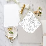 "A7 Envelope Liners Black Rose Line Art (set of 10)" - Envelope Liners in black by Design by Laney
