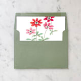 "A7 Envelope Liners Pink Gouache Flowers Square (set of 10)" - Envelope Liners in pink by Design by Laney
