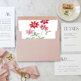 "A7 Envelope Liners Pink Gouache Flowers Square (set of 10)" - Envelope Liners in pink by Design by Laney