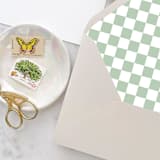 "A7 Envelope Liners Sage Green Checkerboard (set of 10)" - Envelope Liners in green by Design by Laney