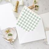 "A7 Envelope Liners Sage Green Checkerboard (set of 10)" - Envelope Liners in green by Design by Laney