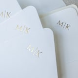 "Custom gold foil initials envelope liners (white) | Set of 50" - Envelope Liners in white by Maria Ferrer G.