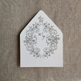 "French rose lace oyster envelope liner for A7 euro flap envelope | pack of 10" - Envelope Liners in gray by Ivory Invitations