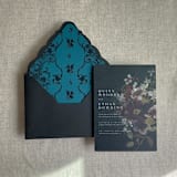 "Versailles Nocturne Teal envelope liner for A7 euro flap envelope | pack of 10" - Envelope Liners in blue by Ivory Invitations