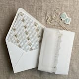 "Emberlin vintage gray floral print envelope liner for A7 euro flap envelope | pack of 10" - Envelope Liners in gray by Ivory Invitations