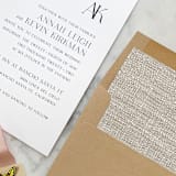 "A7 Envelope Liners Linen Texture Taupe Square Flap (set of 10)" - Envelope Liners in beige by Design by Laney