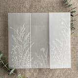 "White English botanical vellum wrap for 5x7 card + liner for A7 euro envelope" - Envelope Liners in white by Ivory Invitations
