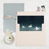 "A7 Fine Art Envelope Liners Square Flap // Swans (Set of 25)" - Envelope Liners in blue by Clover and Lamb
