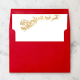 "A7 Envelope Liners Santa and Reindeer (set of 10) Square" - Envelope Liners in gold by Design by Laney