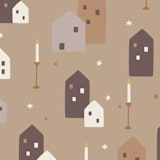 "A7 Envelope Liners Square Flap // Christmas Village (Set of 25)" - Envelope Liners in brown by Clover and Lamb