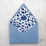 "A7 Envelope Liners Blue China Pattern (set of 10)" - Envelope Liners in blue by Design by Laney