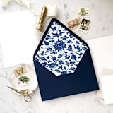 "A7 Envelope Liners Blue China Pattern (set of 10)" - Envelope Liners in blue by Design by Laney