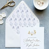 "Dusty Blue Floral Toile Envelope Liner | Set of 10 | For 5x7” invitations" - Envelope Liners in blue by Cotton and Bow