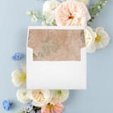 "Romantic Blush Pink Floral Liner | Set of 25 Square Envelope Liners" - Envelope Liners in multicolor by Nikki Turner
