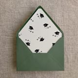 "Congrats graduation envelope liner for A7 euro flap envelope | pack of 10" - Envelope Liners in black by Ivory Invitations