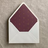 "Gold stars burgundy envelope liner for A7 euro flap envelope | pack of 10" - Envelope Liners in red by Ivory Invitations