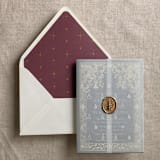 "Gold stars burgundy envelope liner for A7 euro flap envelope | pack of 10" - Envelope Liners in red by Ivory Invitations