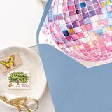 "A7 Envelope Liners Watercolor Disco Ball (set of 10)" - Envelope Liners in multicolor by Design by Laney