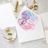 "A7 Envelope Liners Watercolor Disco Ball (set of 10)" - Envelope Liners in multicolor by Design by Laney