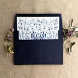 "Navy English botanical garden floral envelope liner for A7 square flap envelope | pack of 10" - Envelope Liners in blue by Ivory Invitations