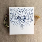 "Navy English botanical garden floral envelope liner for A7 square flap envelope | pack of 10" - Envelope Liners in blue by Ivory Invitations