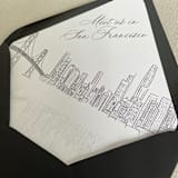 "San Francisco Skyline Envelope Liner with Custom Saying |Self-adhesive |  Set of 10 | For 5x7 Euro Flap Envelope" - Envelope Liners in white by Kimee Meyer