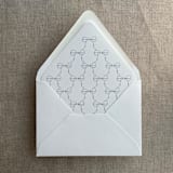 "Steel blue ribbon bows printed envelope liner for A7 euro flap envelope  | pack of 10" - Envelope Liners in blue by Ivory Invitations
