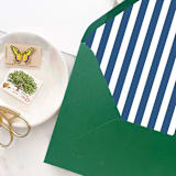 "A7 Envelope Liners Navy Blue Thin Stripes (set of 10)" - Envelope Liners in blue by Design by Laney